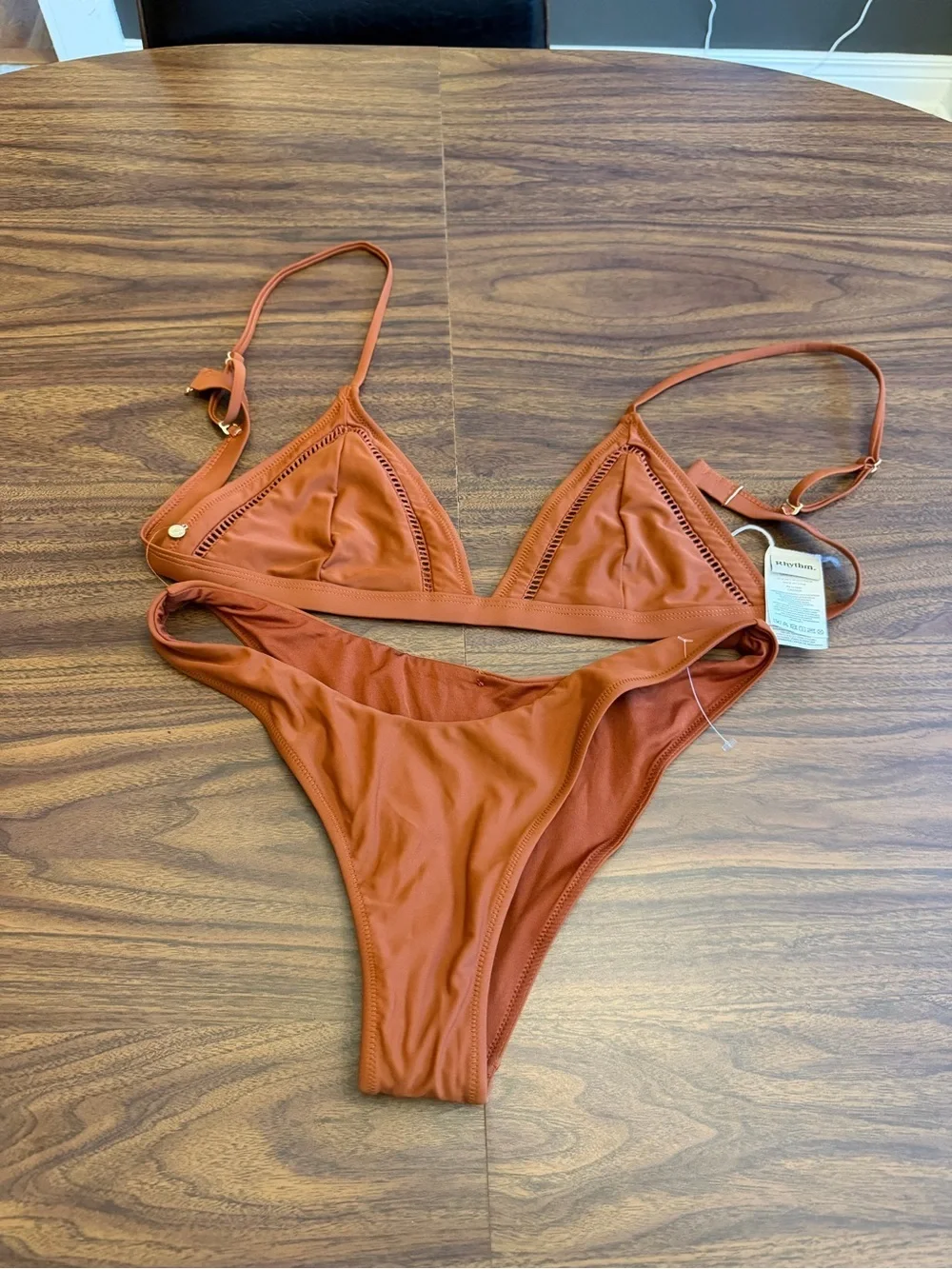 Rhythm Bikini Set Terracotta Brown Adjustable Strappy NWT S M